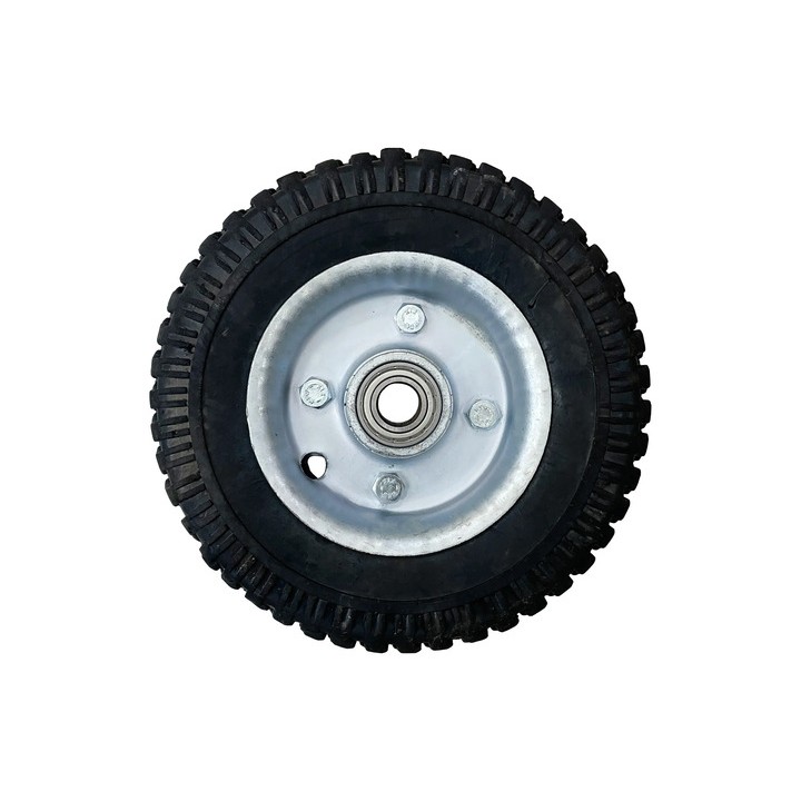 Roda De Borracha Completa Maciça 250-4 Com Rolamento 5/8 Pol Preto