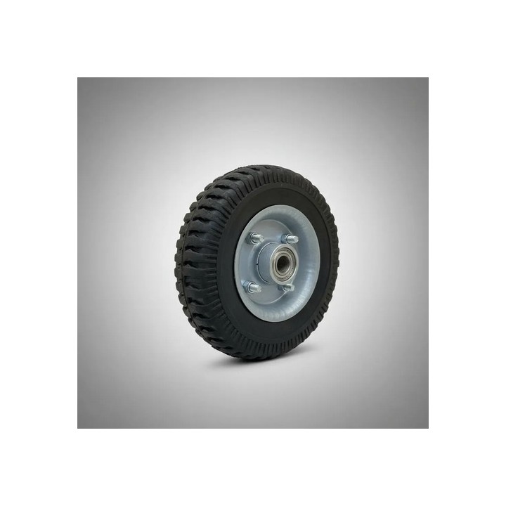 Roda De Borracha Completa Maciça 250-4 Com Rolamento 5/8 Pol Preto