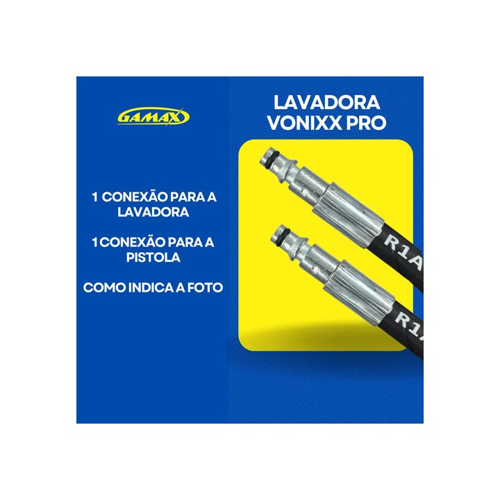 Mangueira Lavadora Alta Pressão Vonixx Pro Trama Aço 10m Preto