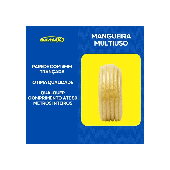 7 Metros Mangueira Multiuso Gás Cozinha 3/8 X 3,0 Trançada Amarelo