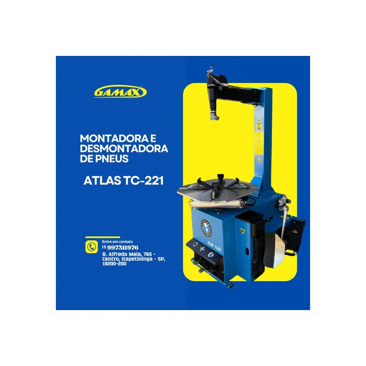 Desmontadora E Montadora Pneumática De Pneus Atlas Tc-221 220v