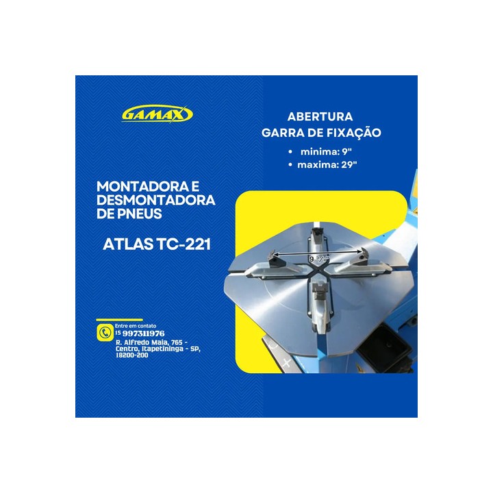 Desmontadora E Montadora Pneumática De Pneus Atlas Tc-221 220v