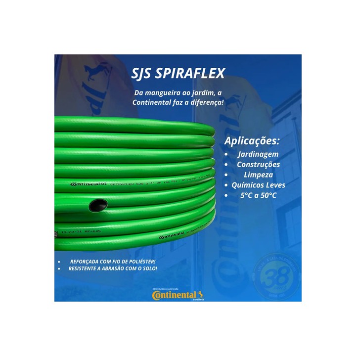 Mangueira De Jardim 3/4 Continental Spiraflex Sjs 50 Metros Verde