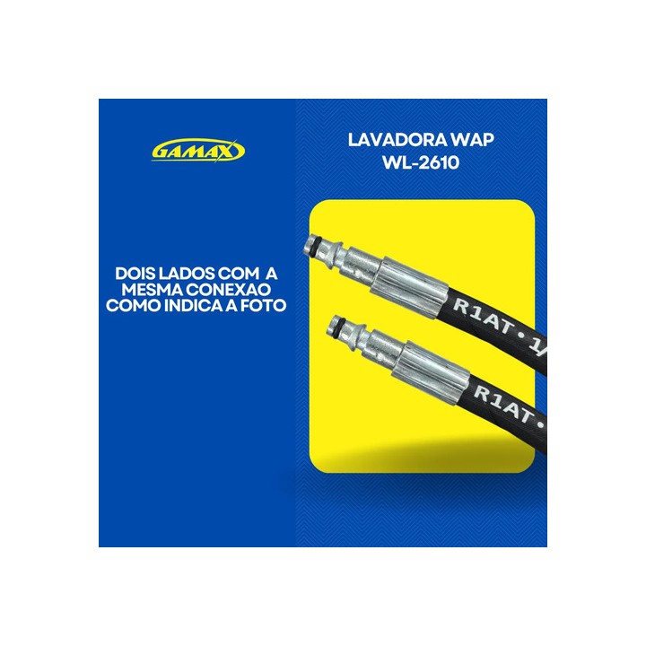 Mangueira De Lavadora Wap Ousada Wl2610 10 Metros Trama Aço Preto