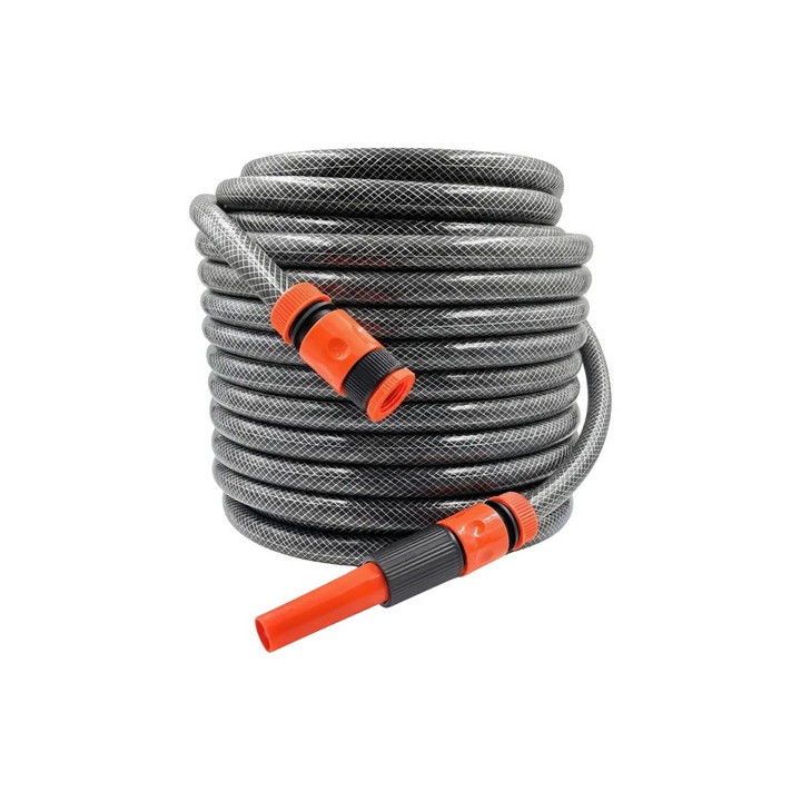 Mangueira De Jardim 25m Reforçada 1/2 Anti Torção + Esguicho Preto