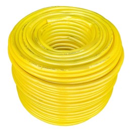 20 Metros Mangueira Jardim 1/2'' Trançada De Pvc E Silicone Amarelo