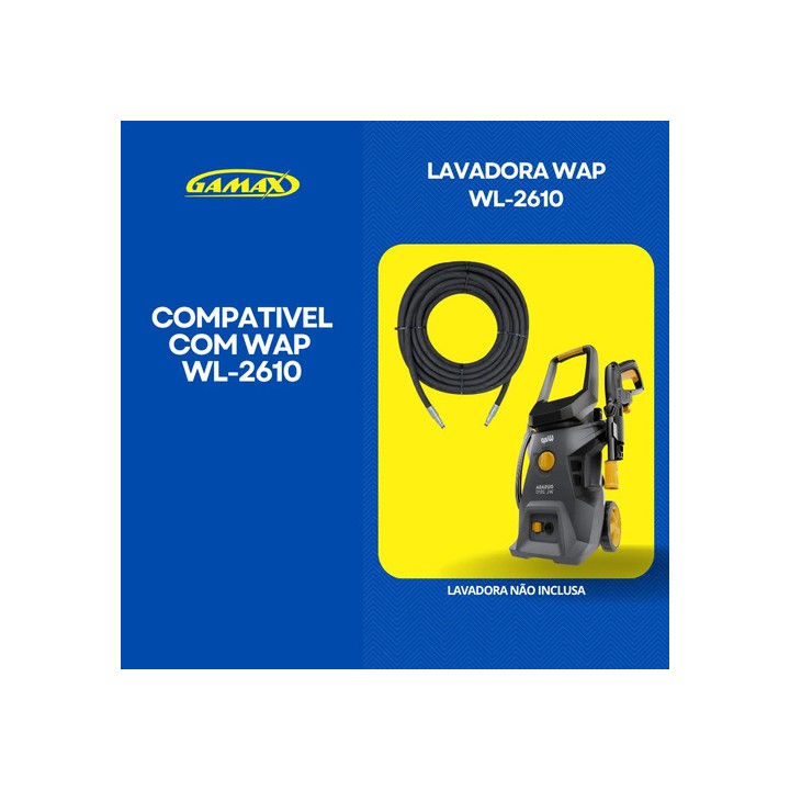 Mangueira De Lavadora Wap Ousada Wl2610 10 Metros Trama Aço Preto
