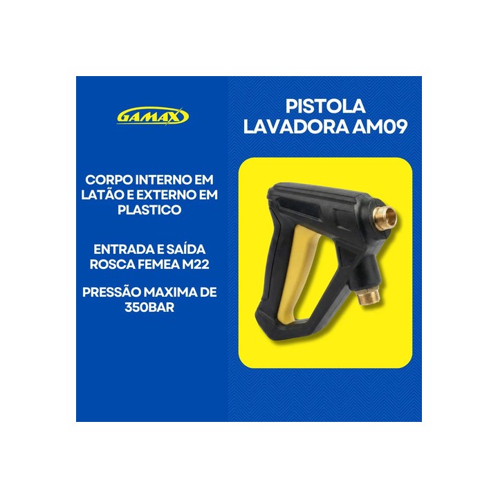 Pistola Curta Lavadora Alta Pressão Conexão M22