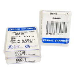 Fusível Ggc1/8 Ferraz Shawmut 125ma 250v