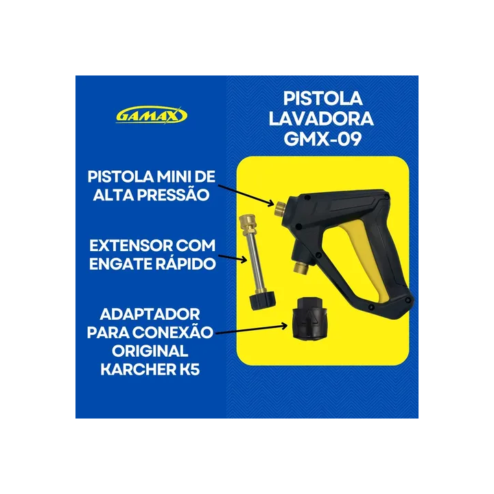 Pistola Curta Engate Rápido Lavadora Karcher K2 K3 K4 K5