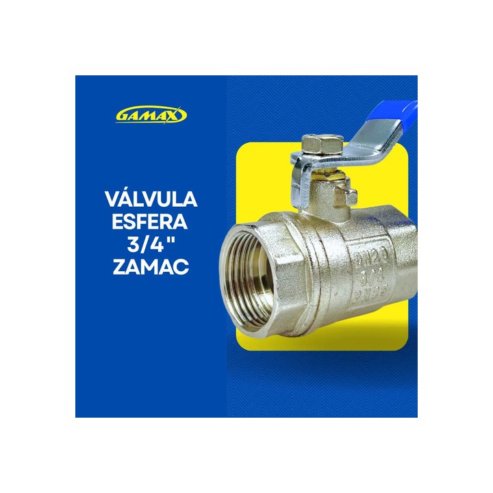 Válvula Registro Esférica Gamax 3/4 Bsp De Metal E Zinco