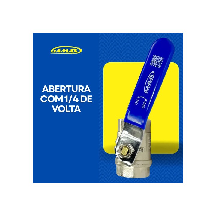 Válvula Registro Esférica Gamax 3/4 Bsp De Metal E Zinco