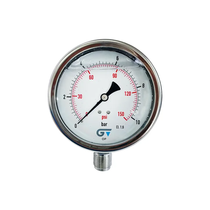Manômetro Genebre 1/2'' Bsp 0-10 Bar / 0-150 Psi Glicerina