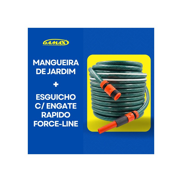 Mangueira De Jardim Reforçada 50 Metros Não Dobra + Esguicho Verde