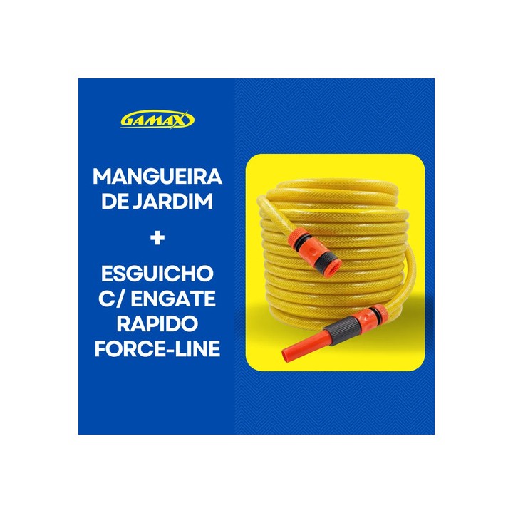 Mangueira De Jardim Reforçada 50 Metros Não Dobra + Esguicho Amarelo