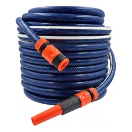 Mangueira De Jardim 25m Reforçada 1/2 Anti Torção + Esguicho Azul
