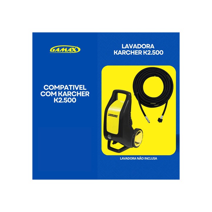 Mangueira Lavadora Karcher K3.30 Antiga K3.98 10mt Trama Aço Preto