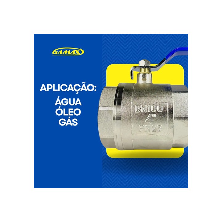 Válvula Registro Esfera Metal Zinco 4 Polegadas Bsp - Gamax