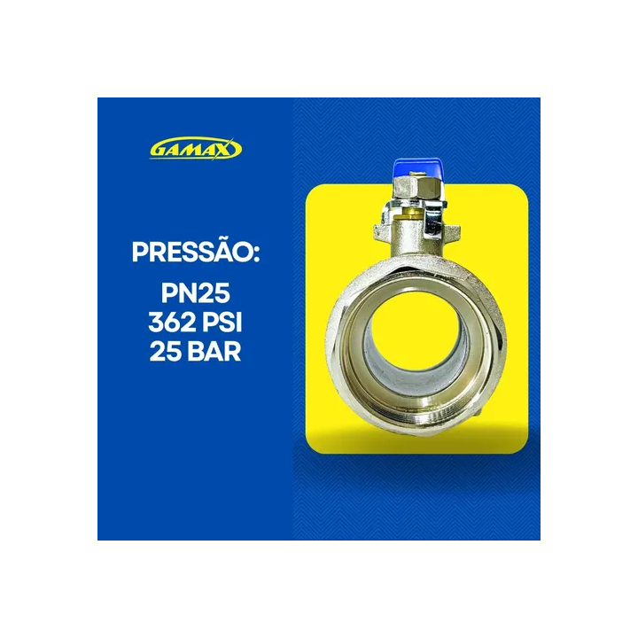 Válvula Esfera Metal Zinco 1.1/2 Polegada Bsp - Gamax