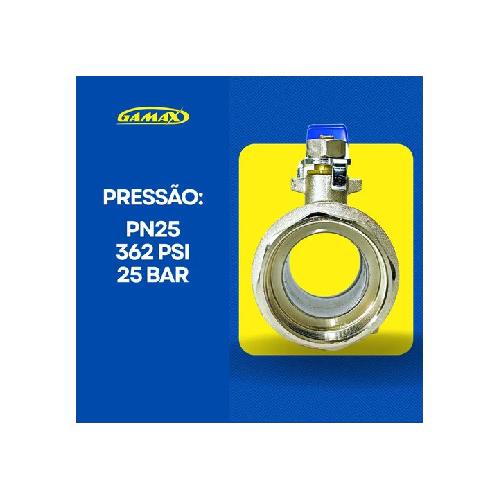 Válvula Esfera Metal Zinco 2 Polegadas Bsp - Gamax