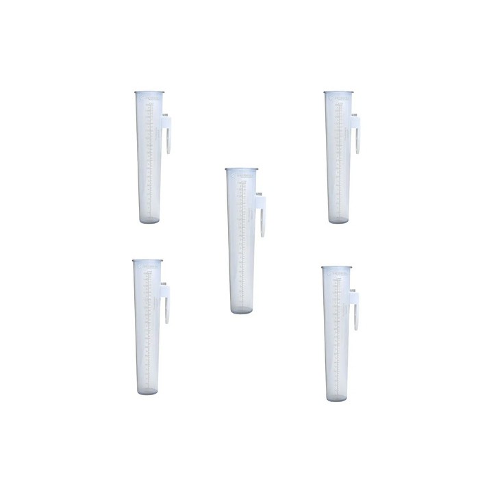 Kit 5 Pluviômetros 150mm Plástico Poliestireno Medidor De Chuva