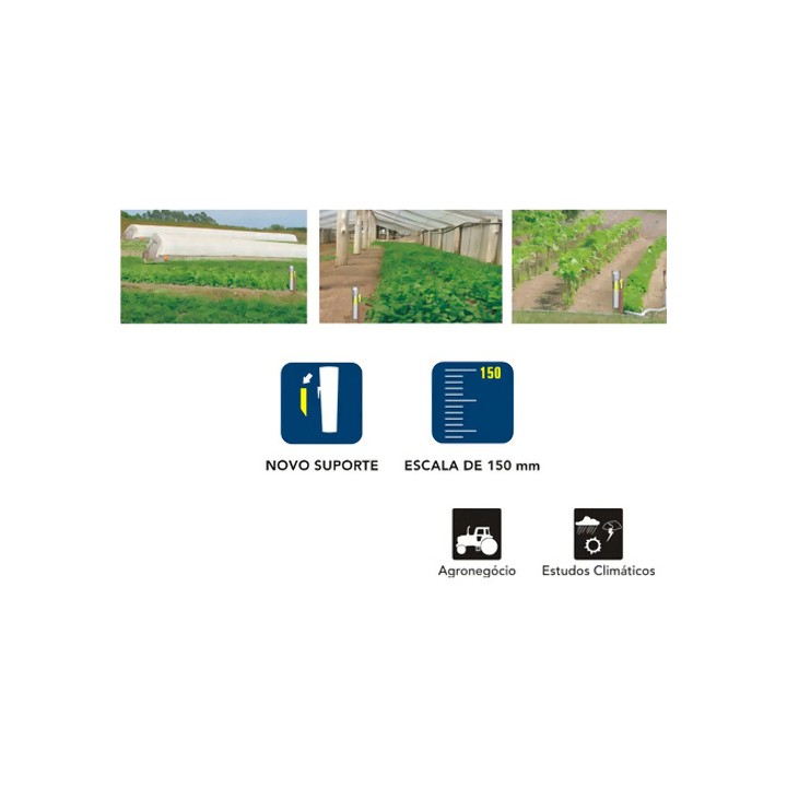 Kit 5 Pluviômetros 150mm Plástico Poliestireno Medidor De Chuva