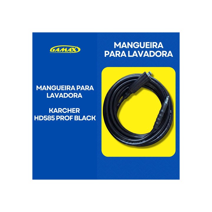 Mangueira 10 Metros Nylon Lavadora Karcher Hd 585 Prof Black