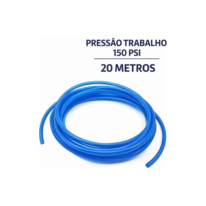 20 Mts Mangueira Poliuretano Pu Pneumática 8mm Azul Rodoar