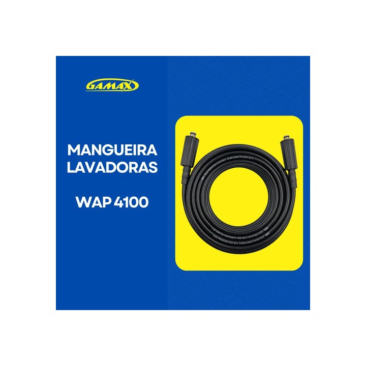 Mangueira 10 Metros Nylon Lavadora Alta Pressão Wap 4100 - Gamax Preto