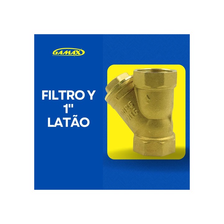 Filtro Y Latão 1 Polegada Dn25 Pn16 Tela Inox - Gamax