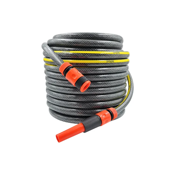 Mangueira De Jardim 25m Reforçada 1/2 Anti Torção + Esguicho Preto