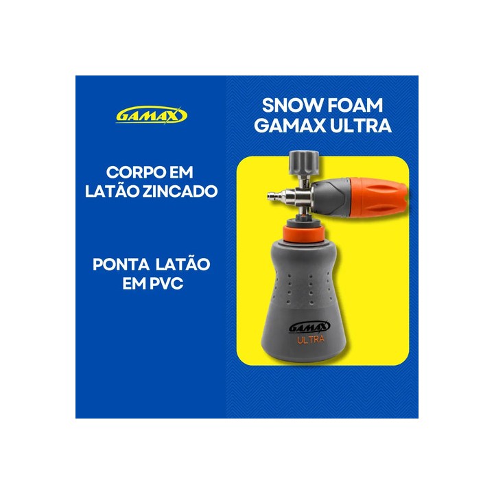 Canhão De Espuma Snow Foam 1l Profissional Espuma Densa Engate Rápido Para Wap Kärcher Electrolux Vonder Bosch Laranja
