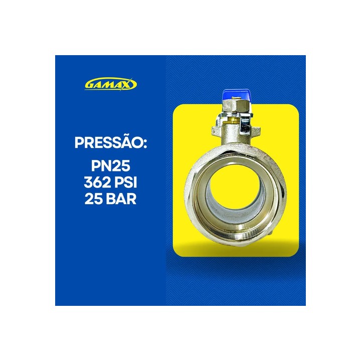 Válvula Registro Esfera Metal Zinco 1 Polegada Bsp - Gamax