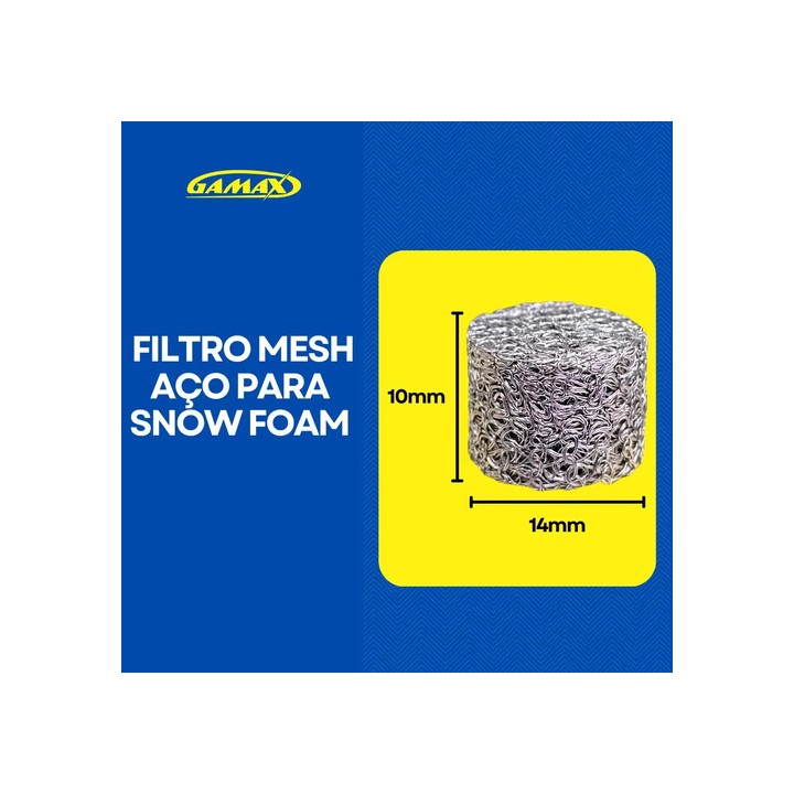 Filtro Para Canhão Espuma Snow Foam Reparo Filtro Malha De Aço Mesh - Gamax
