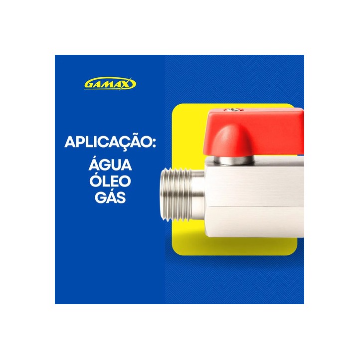 Válvula Registro Esfera 1/2 Mini M X F Zincada - Gamax