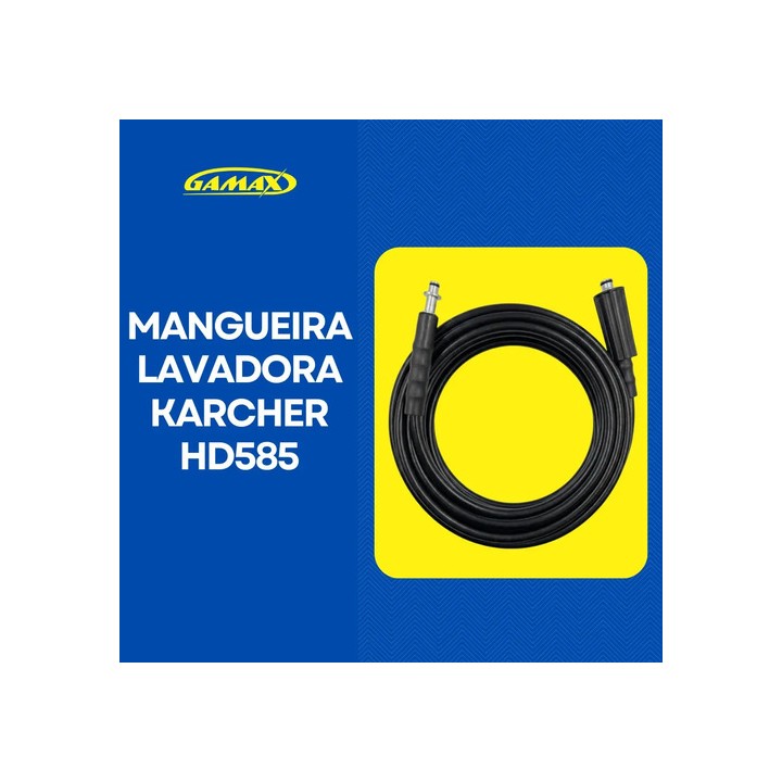 Mangueira Para Lavadora Alta Pressão Karcher Hd 585 10mt Trama De Nylon - Gamax Preto