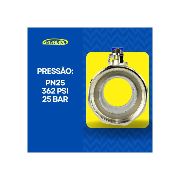 Válvula Registro Esfera Metal Zinco 4 Polegadas Bsp - Gamax