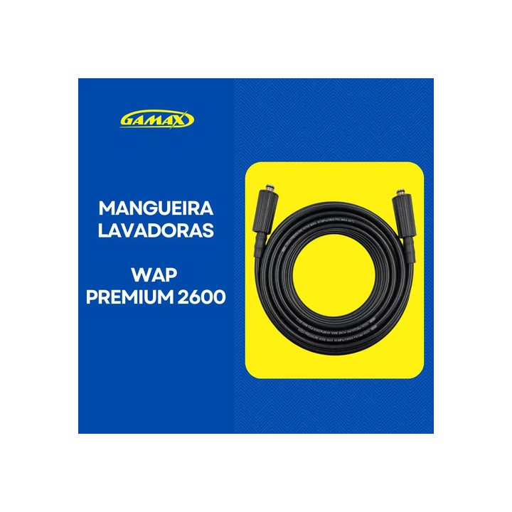 Mangueira 10 Metros Trama De Nylon Para Lavadora Wap Premium 2600 - Gamax Preto