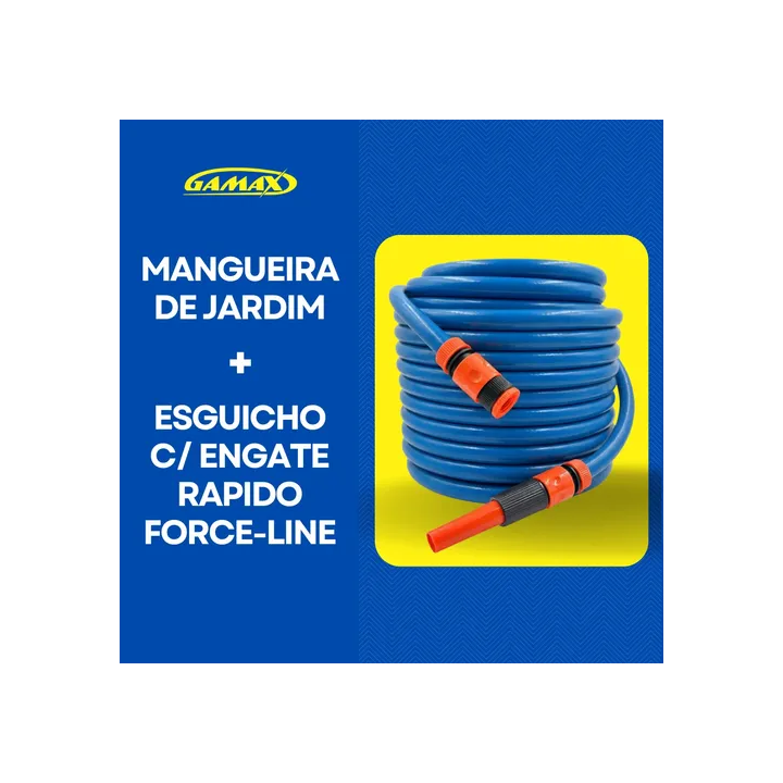 Mangueira De Jardim Reforçada 30 Metros Não Dobra + Esguicho Azul-claro
