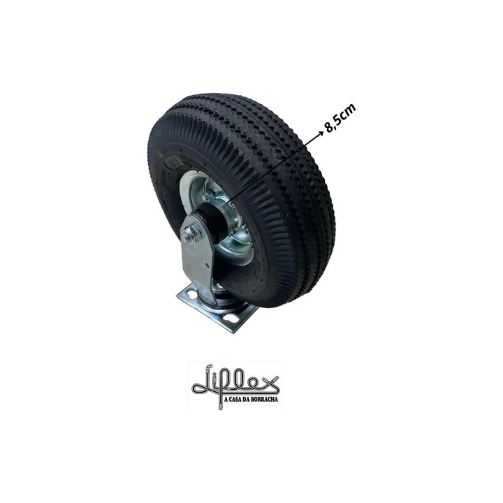 Rodizio 350-4 Base Giratória Pneumático Schioppa Gs 3504 Pcr Preto