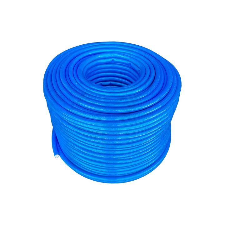 200 Metros Mangueira Jardim 1/2'' Trançada Pvc Parede 2,5mm Azul