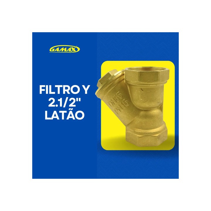 Filtro Y De Latão 2.1/2 (dn65) Pn16 Com Tela Inox Para Água Gamax