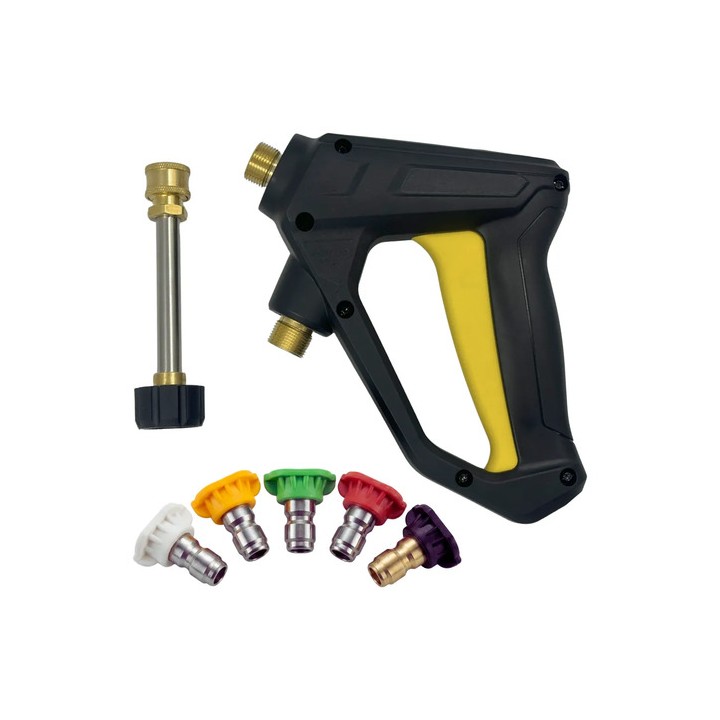 Kit Gatilho Pistola Curta Lavadora Alta Pressão C/ 5 Bicos Preto