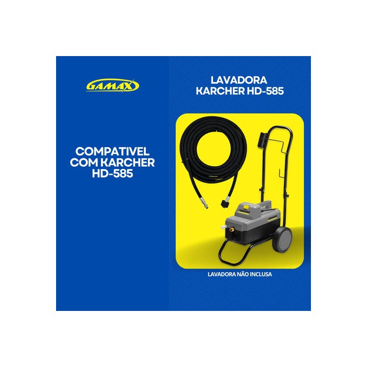 Mangueira 5 M Lava Jato Karcher Hd 585 1 Trama Aço Preto