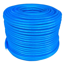 50 Metros Mangueira Jardim 1/2'' Trançada Pvc Parede 2,5mm Azul