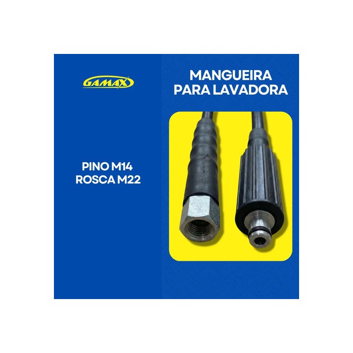 Mangueira Lavadora 5 Metros Wap Ousada Plus 2200 Trama Nylon - Gamax Preto