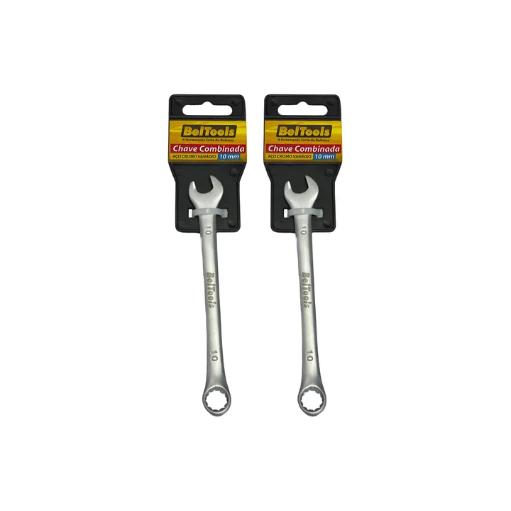 Kit 02 Chaves Combinada De 10mm Beltools Aço Cromo Vanadio Cinza