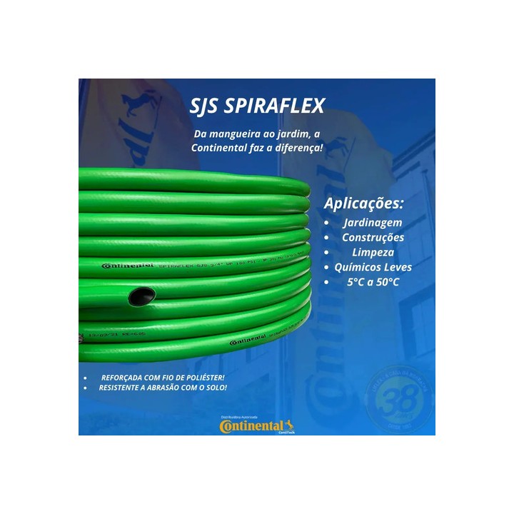 Mangueira De Jardim 1'' Continental Spiraflex Sjs 45 Metros Verde