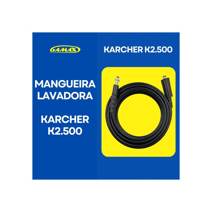 Mangueira 10m Nylon Lavadora De Alta Pressão Karcher K2.500 K3.30 Antigas - Gamax Preto