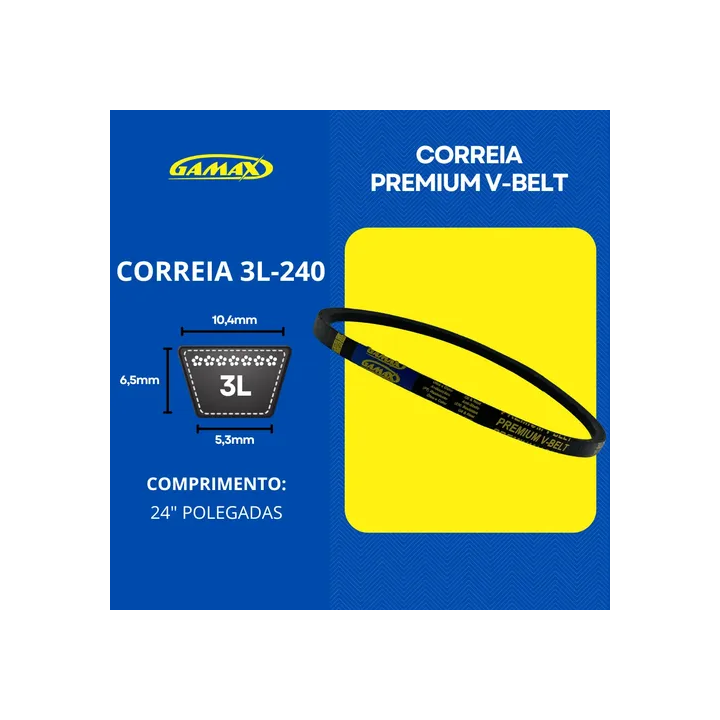 Correia 3l240 Em V 3l 240 Machine Power Marca Gamax 1° Linha